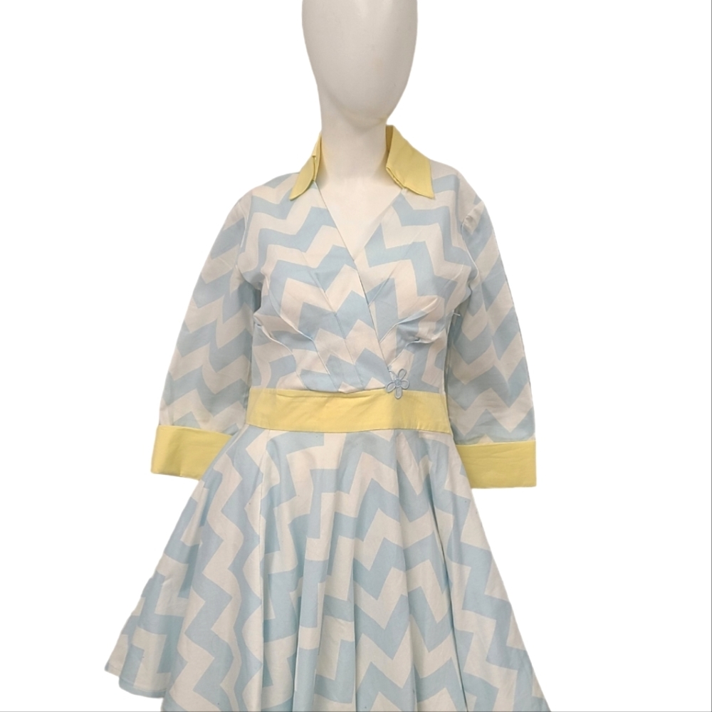Vintage Handmade Chevron Dress Small